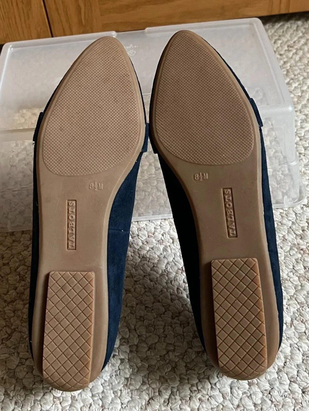 TALBOTS - Francesca Suede Driving Flats - Indigo Blue -- NEW, no Box